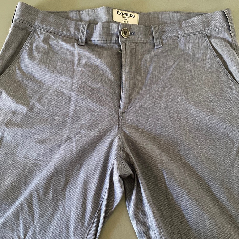Light blue slim fit dress pants